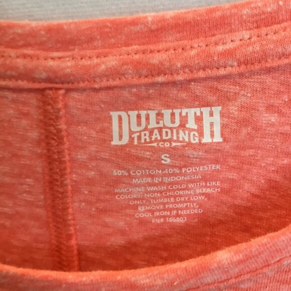 Duluth Trading Co Tee Short Sleeve Pullover Crew Neck Orange Women's Size Small - Picture 7 of 7